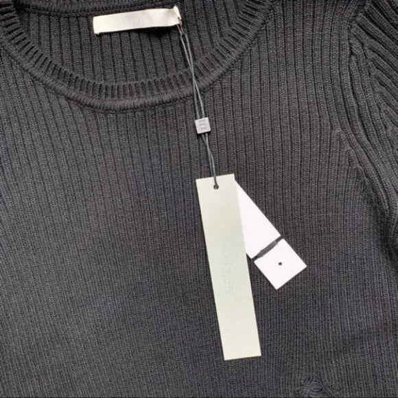 Anthropologie One Grey Day Women’s Sweater Distressed Ribbed Knit Black Small - Picture 8 of 16